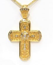 Βυζαντινός Σταυρός Κ18 με πολύτιμες πέτρες 6354