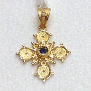 Βυζαντινός Σταυρός Κ18 με πολύτιμες πέτρες 691