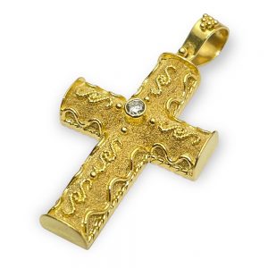 Βυζαντινός Σταυρός Κ18 με πολύτιμες πέτρες ST48