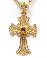 Βυζαντινός Σταυρός Κ18 με πολύτιμες πέτρες 3841