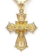 Βυζαντινός Σταυρός Κ18 με Διαμάντι