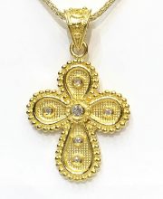Βυζαντινός Σταυρός Κ18 με διαμάντια 4629BR