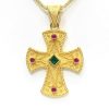 Βυζαντινός Σταυρός Κ18 με πολύτιμες πέτρες ST118