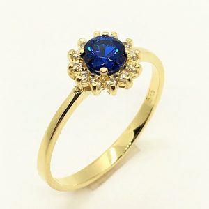 Δαχτυλίδι Ροζέτα στρογγυλή μπλε