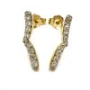 Σκουλαρίκια χρυσά σε σχήμα V με πέτρες