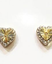 Σκουλαρίκια χρυσά καρδούλες με πέτρες