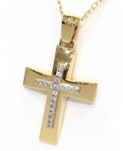 Γυναικείος σταυρός χρυσός με πέτρες ΣΓ161