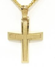 Αντρικός χρυσός σκαλιστός σταυρός ΣΑ045