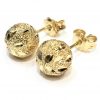 Χρυσά σκουλαρίκια μπίλιες σκαλιστες