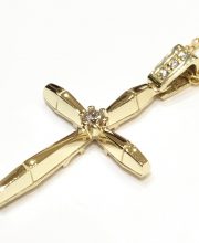 Γυναικείος χρυσός σταυρός δύο όψεων ΣΓ177