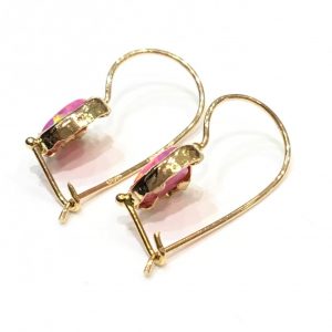 Κρεμαστά παιδικά σκουλαρίκια με ροζ όπαλ