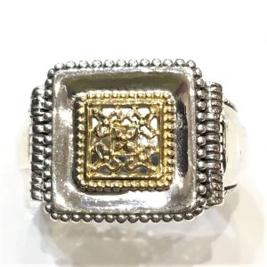 Ασημόχρυσο δαχτυλίδι από ασήμι 925 και χρυσό 18Κ