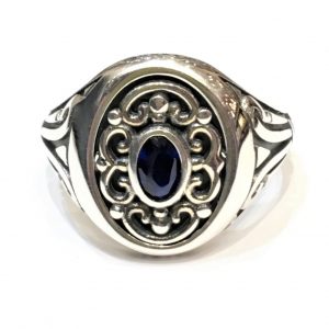 Ασημένιο Ανδρικό Δαχτυλίδι με μπλε πετρα