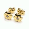 Σκουλαρίκια χρυσές μαργαρίτες με πέτρα