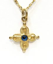 Χρυσός βυζαντινός σταυρός με ματάκι