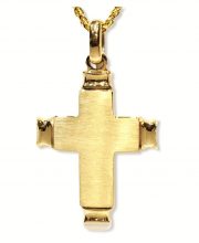 Χρυσός χειροποίητος σταυρός με σαγρέ επιφάνεια