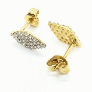 Χρυσά πολύπετρα σκουλαρίκια ρόμβοι