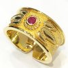 Ασημόχρυσο βυζαντινό δαχτυλίδι με ρουμπίνι