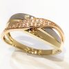 Χρυσό μοντέρνο τρίχρωμο δαχτυλίδι ΔΧΜ095