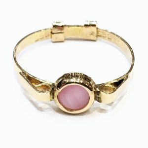 Δαχτυλίδι παιδικό χρυσό με ροζ φίλντισι