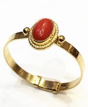 Παιδικό χρυσό δαχτυλίδι με κόκκινη πέτρα