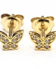 Παιδικά χρυσά σκουλαρίκια πεταλούδες με πέτρες