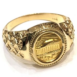 Ανδρικό χρυσό δαχτυλίδι με Ακρόπολη