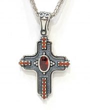 Ασημόχρυσος Βυζαντινός Σταυρός με πέτρες ΣΑΒ102