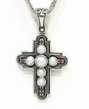 Ασημένιος Βυζαντινός Σταυρός με μαργαριτάρια