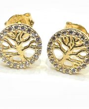 Χρυσά σκουλαρίκια "δέντρο της ζωής"