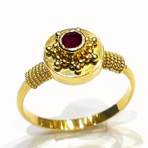 Βυζαντινό δαχτυλίδι ροζέτα με ρουμπίνι