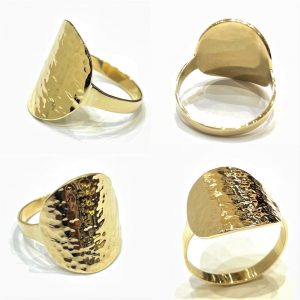 Χρυσό καμπυλωτό σφυρήλατο δαχτυλίδι 