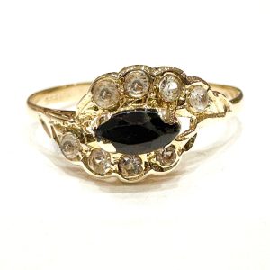 Χρυσό γυναικείο δαχτυλίδι με μαύρη πέτρα