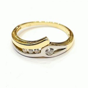 Χρυσό δαχτυλίδι με λευκόχρυσο ματ
