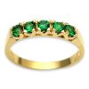 Χρυσό σιρε δαχτυλίδι με πράσινες πετρες