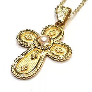  Βυζαντινός χρυσός σταυρός με μαργαριτάρι