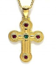 Βυζαντινός σταυρός με σμαράγδι και ρουμπίνια