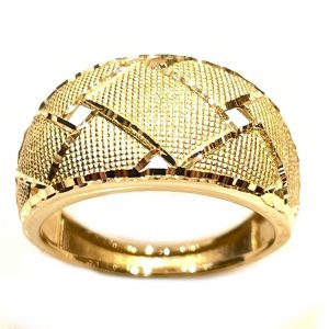 Χρυσό μοντέρνο δαχτυλίδι "ψάθα"