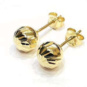 Χρυσά σκουλαρίκια γραμμωτές μπίλιες
