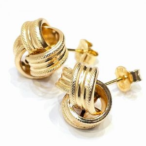 Χρυσά σκουλαρίκια μεγάλοι κόμποι ΣΚΧ160