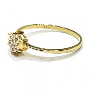 Χρυσό γυναικείο δαχτυλίδι μικρή ροζέτα