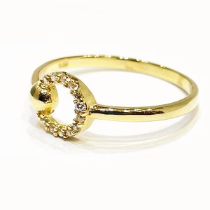Χρυσό δαχτυλίδι κύκλος με πέτρες