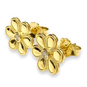 Βυζαντινά σκουλαρίκια ροζέτες με διαμάντια