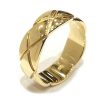 Χρυσό μοντέρνο δαχτυλίδι βέρα με ρόμβους