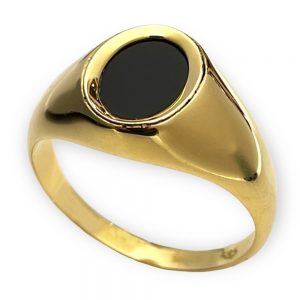 Αντρικό δαχτυλίδι με οβάλ μαύρο όνυχα