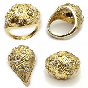 Γυναικείο χρυσό δαχτυλίδι με πέτρες