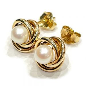 Χρυσά σκουλαρίκια με μαργαριτάρια ΣΚΧ177