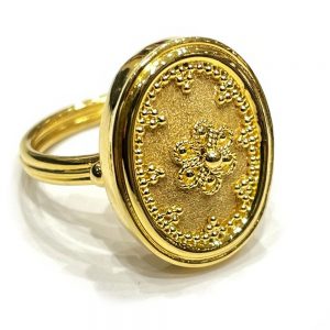 Βυζαντινό οβάλ δαχτυλίδι με ροζέτα
