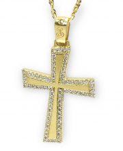 Γυναικείος σταυρός με λευκές πέτρες ΣΓ213