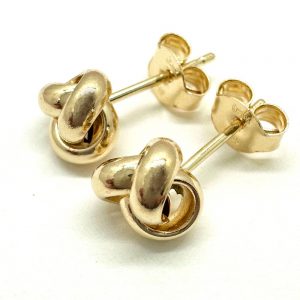 Χρυσά σκουλαρίκια κόμποι γυαλιστερά